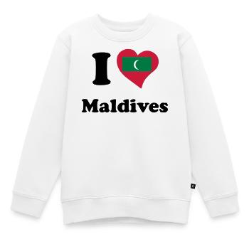 I love Maldives - J'aime Maldives - Sweat Premium enfant bio - blanc - Devant - AI Model Kid Male (0cm)