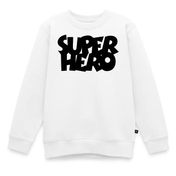 SUPERHERO - Sweat Premium enfant bio - blanc - Devant - AI Model Kid Male (0cm)