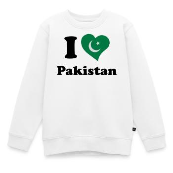 I love Pakistan - J'aime le Pakistan - Sweat Premium enfant bio - blanc - Devant - AI Model Kid Male (0cm)