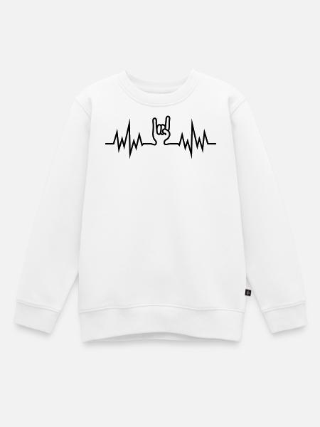 heavy_metal_hand - Kinder Premium Organic Sweatshirt - Weiß
