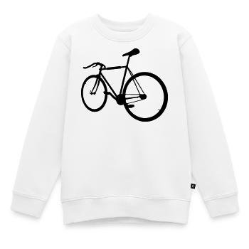 Vélo hipster - Sweat Premium enfant bio - blanc - Devant - AI Model Kid Male (0cm)