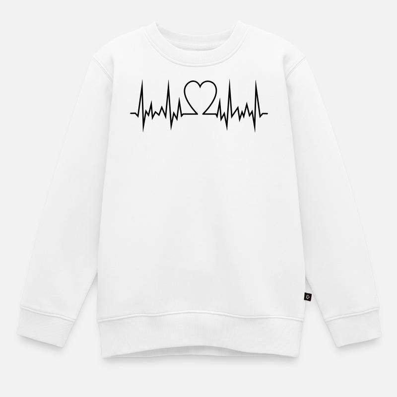 Frequent heart - Kids Premium Organic Sweatshirt - white
