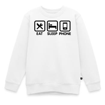 Essen Schlaftelefon - Kinder Premium Organic Sweatshirt - Weiß - Vorne - AI Model Kid Male (0cm)