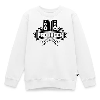 Musikproduzent - Musik Produzent - Beat Producer - Kinder Premium Organic Sweatshirt - Weiß - Vorne - AI Model Kid Male (0cm)