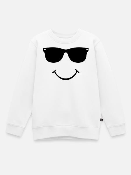 smiley face - Kinder Premium Organic Sweatshirt - Weiß