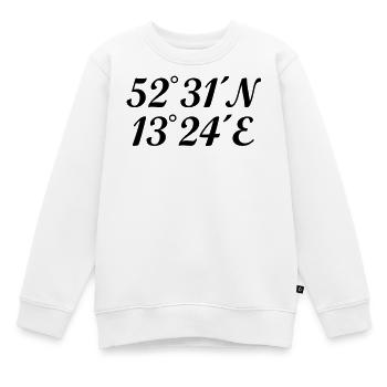Berliner Koordinaten Berlin - Kinder Premium Organic Sweatshirt - Weiß - Vorne - AI Model Kid Male (0cm)