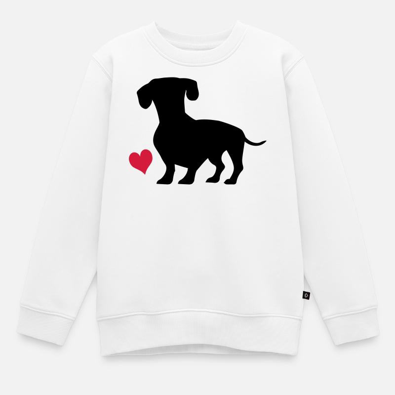 Dackel - Kinder Premium Organic Sweatshirt - Weiß