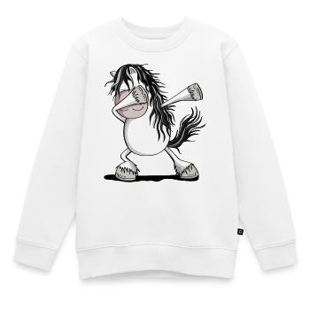 Cooles Dab Dance Schimmel Pferd Fun Dabbing Pony - Kinder Premium Organic Sweatshirt - Weiß - Vorne - AI Model Kid Male (0cm)