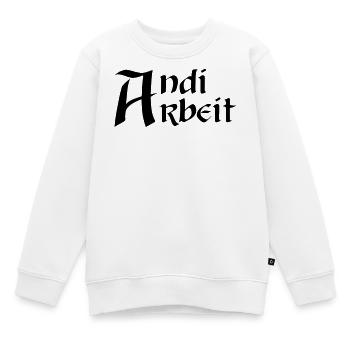 Andi Arbeit - Kinder Premium Organic Sweatshirt - Weiß - Vorne - AI Model Kid Male (0cm)
