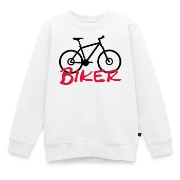biker - Kids Premium Organic Sweatshirt - white - Front - AI Model Kid Male (0cm)