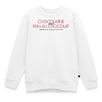 Chocolatine oder Schokoladenbrot perso ist mir egal - Kinder Premium Organic Sweatshirt - Weiß - Vorne - AI Model Kid Male (0cm)
