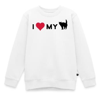 i love my cat - Sweat Premium enfant bio - blanc - Devant - AI Model Kid Male (0cm)