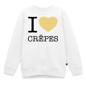 J’ADORE LES CRÊPES Crêpes - Sweat Premium enfant bio - blanc - Devant - AI Model Kid Male (0cm)