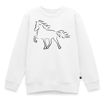 Islandpferd - Kinder Premium Organic Sweatshirt - Weiß - Vorne - AI Model Kid Male (0cm)