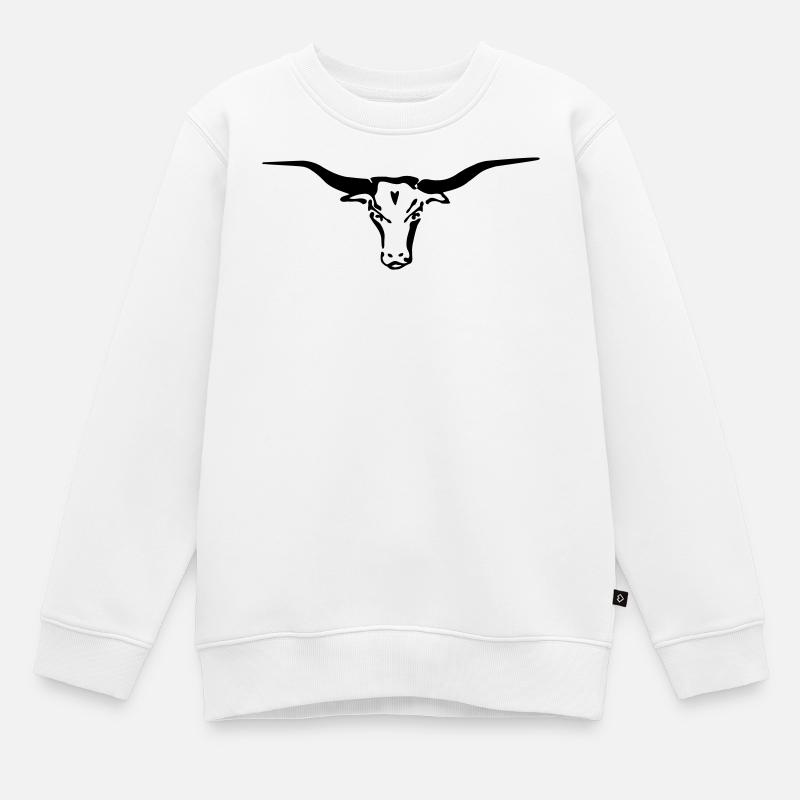 texas longhorn - Kinder Premium Organic Sweatshirt - Weiß