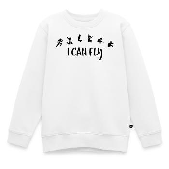 Saut en longueur - Sweat Premium enfant bio - blanc - Devant - AI Model Kid Male (0cm)