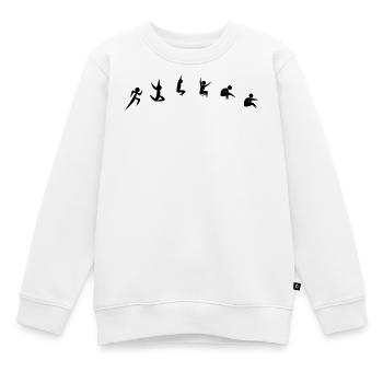 Saut en longueur - Sweat Premium enfant bio - blanc - Devant - AI Model Kid Male (0cm)