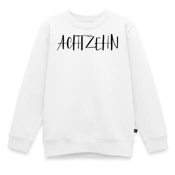 18 achtzehn 18. Geburtstag Geschenk Volljährigkeit - Kinder Premium Organic Sweatshirt - Weiß - Vorne - AI Model Kid Male (0cm)