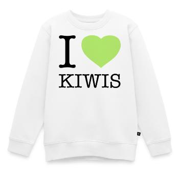 J’AIME LES KIWIS Kiwi - Sweat Premium enfant bio - blanc - Devant - AI Model Kid Male (0cm)