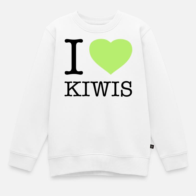 J’AIME LES KIWIS Kiwi - Sweat Premium enfant bio - blanc