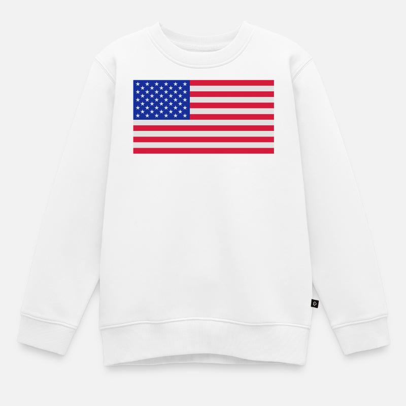 Drapeau américain - Sweat Premium enfant bio - blanc