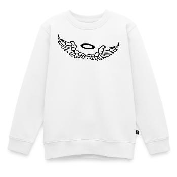 Petites ailes, ailes d'ange avec halo. - Sweat Premium enfant bio - blanc - Devant - AI Model Kid Male (0cm)