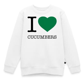 J’ADORE LES CONCOMBRES CONCOMBRE CONCOMBRE CONCOMBRE - Sweat Premium enfant bio - blanc - Devant - AI Model Kid Male (0cm)