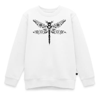 une fantaisie libellule - Sweat Premium enfant bio - blanc - Devant - AI Model Kid Male (0cm)