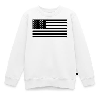 Black US flag - Kinder Premium Organic Sweatshirt - Weiß - Vorne - AI Model Kid Male (0cm)