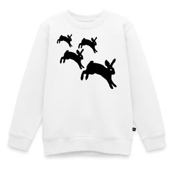 Lapins sautant - Sweat Premium enfant bio - blanc - Devant - AI Model Kid Male (0cm)