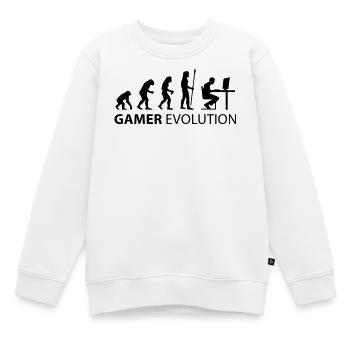 l'évolution de gamer - Sweat Premium enfant bio - blanc - Devant - AI Model Kid Male (0cm)