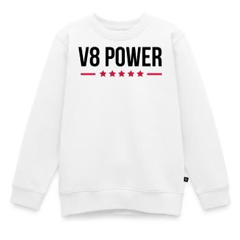 V8 Power - Kinder Premium Organic Sweatshirt - Weiß - Vorne - AI Model Kid Male (0cm)