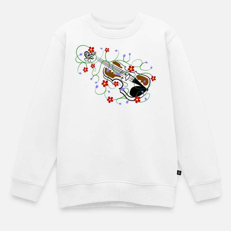 violon - Sweat Premium enfant bio - blanc