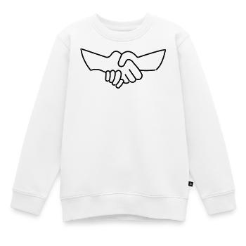 Hand shake -- ©roil - Kinder Premium Organic Sweatshirt - Weiß - Vorne - AI Model Kid Male (0cm)