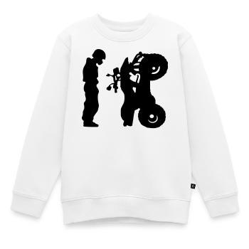 Quad - Kids Premium Organic Sweatshirt - white - Front - AI Model Kid Male (0cm)