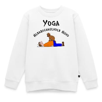 Yoga herabschauender Hund - Kinder Premium Organic Sweatshirt - Weiß - Vorne - AI Model Kid Male (0cm)