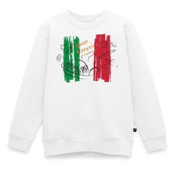 Buon Appetito tricolore italien Pâtes alimentaires - Sweat Premium enfant bio - blanc - Devant - AI Model Kid Male (0cm)