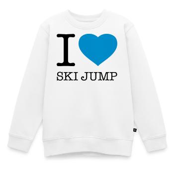 J’ADORE LE SAUT À SKI Saut à ski - Sweat Premium enfant bio - blanc - Devant - AI Model Kid Male (0cm)