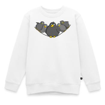 Vogel fett und witzig - Kinder Premium Organic Sweatshirt - Weiß - Vorne - AI Model Kid Male (0cm)