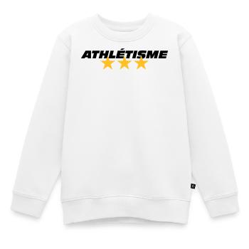 Athlétisme - Sweat Premium enfant bio - blanc - Devant - AI Model Kid Male (0cm)