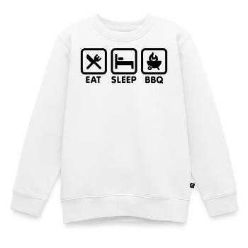 EAT - SLEEP - BBQ - Sweat Premium enfant bio - blanc - Devant - AI Model Kid Male (0cm)