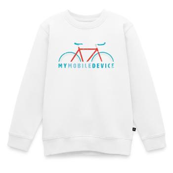 Fixie - Mon appareil mobile est mon vélo à vitesse unique - Sweat Premium enfant bio - blanc - Devant - AI Model Kid Male (0cm)