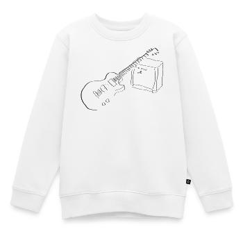 E Gitarre - Kinder Premium Organic Sweatshirt - Weiß - Vorne - AI Model Kid Male (0cm)