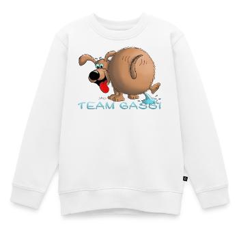 Team Gassi - Kinder Premium Organic Sweatshirt - Weiß - Vorne - AI Model Kid Male (0cm)