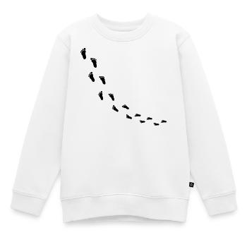 fussabdruecke_kommt - Kinder Premium Organic Sweatshirt - Weiß - Vorne - AI Model Kid Male (0cm)