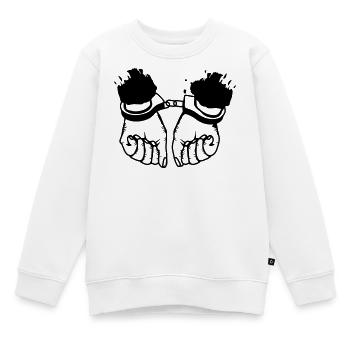 Les mains et les menottes - Sweat Premium enfant bio - blanc - Devant - AI Model Kid Male (0cm)