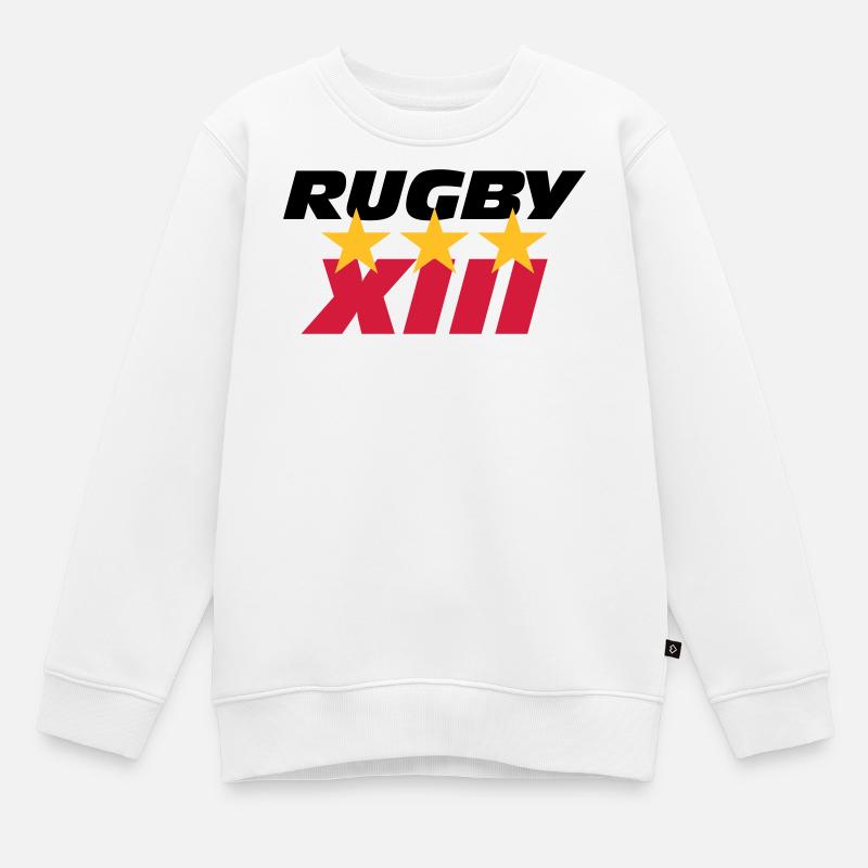 Rugby XIII - Sweat Premium enfant bio - blanc