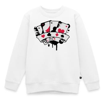 Spielkarten und Banner - Kinder Premium Organic Sweatshirt - Weiß - Vorne - AI Model Kid Male (0cm)