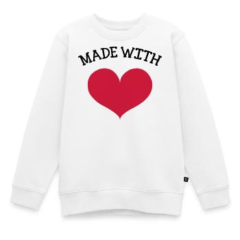 made with love - Kinder Premium Organic Sweatshirt - Weiß - Vorne - AI Model Kid Male (0cm)