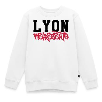 Lyon Représente - Sweat Premium enfant bio - blanc - Devant - AI Model Kid Male (0cm)